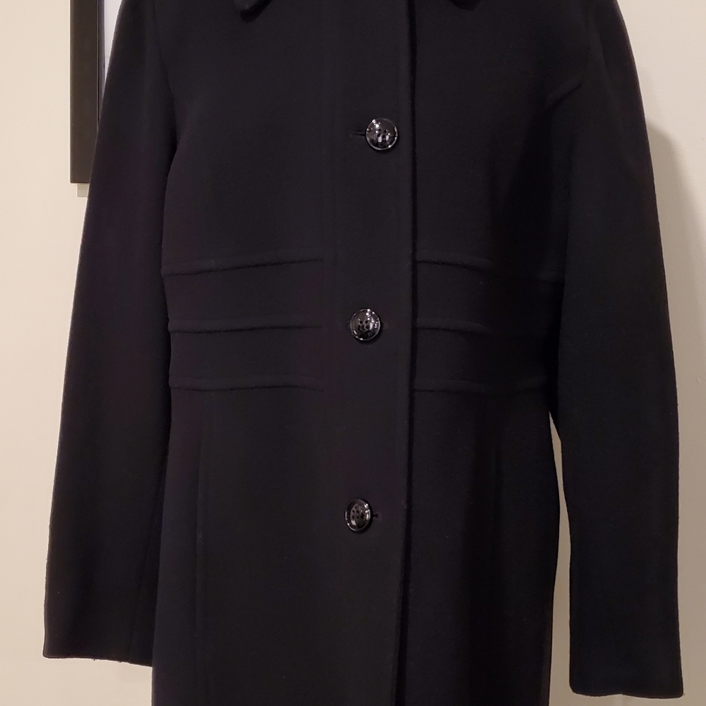 Anne Klein Black Wool Coat - Picture 2 of 12